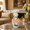 Elegant White Ceramic Flower Vase with 3D Floral Design elegant white ceramic flower vase with 3d floral design