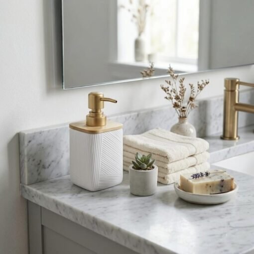 geometric textured ceramic soap dispenser