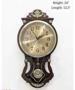 luxury vintage pendulum wall clock antique wooden & gold finish