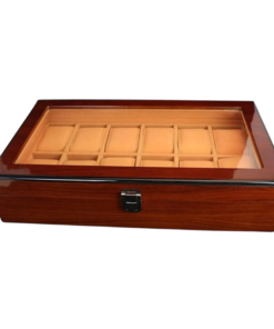 wooden watch box case organizer display for men women 12 slots wood box with large clear glass wooden watch box case organizer display for men women 12 slots wood box with large clear glass