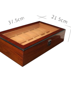 wooden watch box case organizer display for men women 12 slots wood box with large clear glass