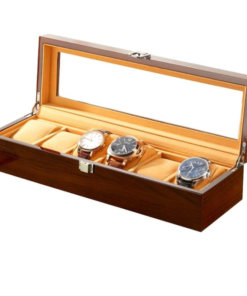 premium glossy finish 6 compartment wooden watch box with glass top premium glossy finish 6 compartment wooden watch box with glass top