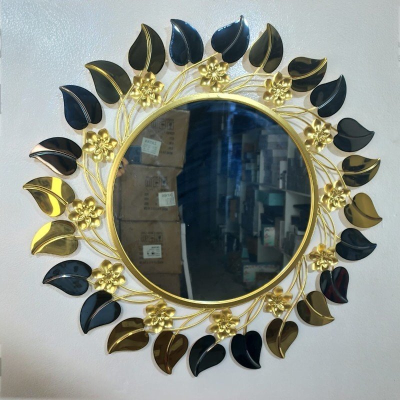 Black Leaf Metal Wall Mirror Black Leaf Metal Wall Mirror