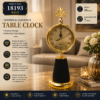 Premium Vintage Gold Table Clock with Black Spiral Base Premium Vintage Gold Table Clock with Black Spiral Base
