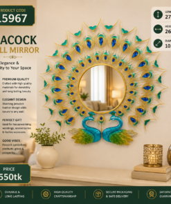 Mega Shop Luxury Royal Peacock Metal Wall Mirror