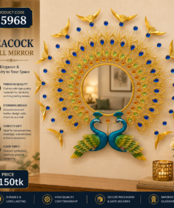 Mega Shop Peacock 3D Metal Wall Mirror