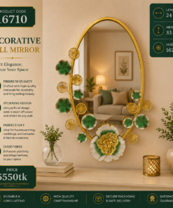 Mega Shop Luxury Oval Floral Metal Wall Mirror