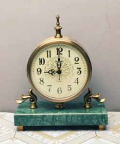 img 20260628 171733 Gold Mantel Clock with Emerald Green Faux
