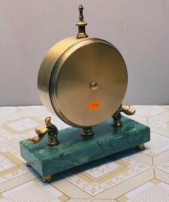 Gold Mantel Clock with Emerald Green Faux Gold Mantel Clock with Emerald Green Faux