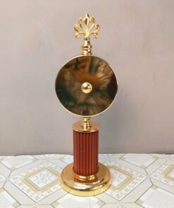 Style Gold and Black Pillar Table Clock