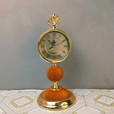 Premium Vintage Style Gold and Orange Table Clock img 20260628 184013