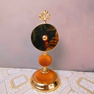 Premium Vintage Style Gold and Orange Table Clock