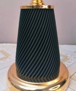 Premium Vintage Gold Table Clock with Black Spiral Base Premium Vintage Gold Table Clock with Black Spiral Base