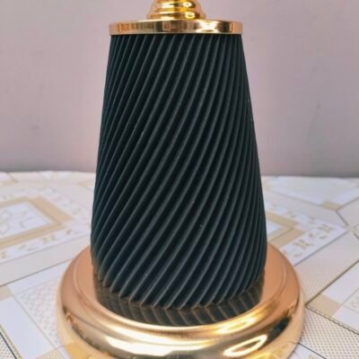 Premium Vintage Gold Table Clock with Black Spiral Base