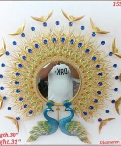 Peacock 3D Metal Wall Mirror