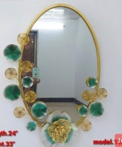 Luxury Oval Floral Metal Wall Mirror