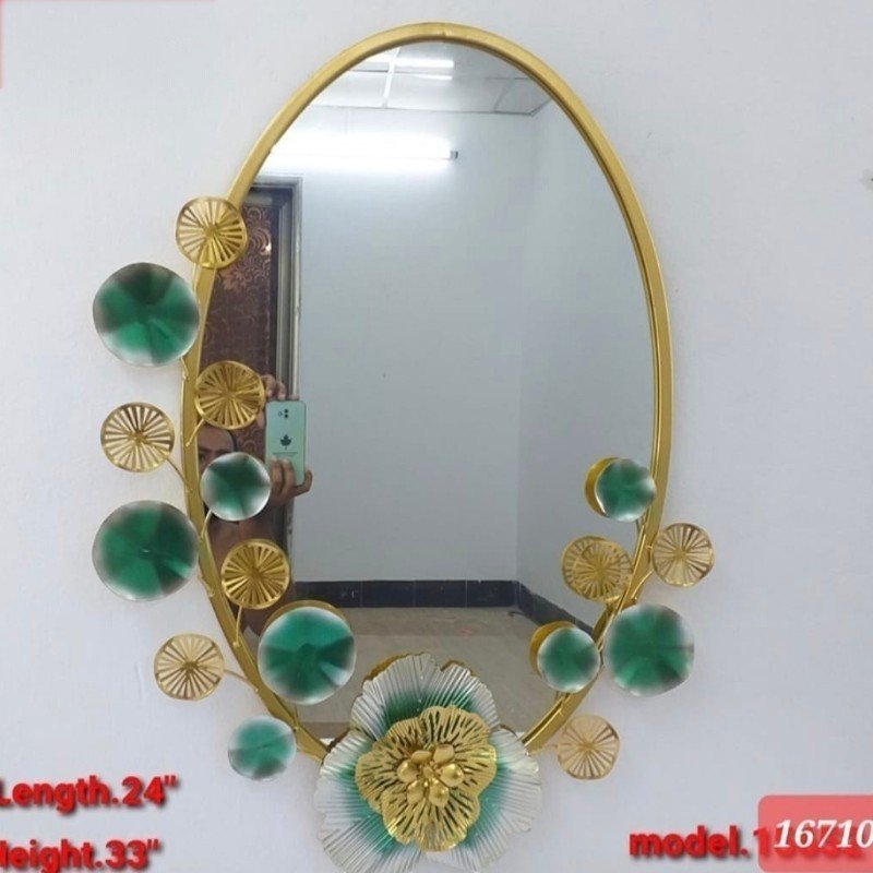 Luxury Oval Floral Metal Wall Mirror Luxury Oval Floral Metal Wall Mirror