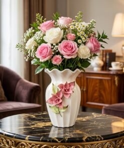 Premium Handcrafted White Ceramic Flower Vase