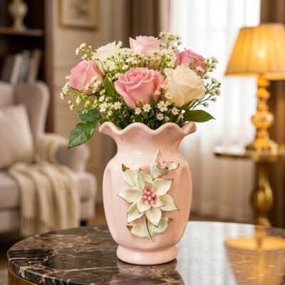 Premium Handcrafted Pink Ceramic Flower Vase