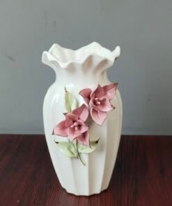 Premium Handcrafted White Ceramic Flower Vase