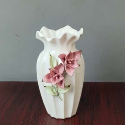 Premium Handcrafted White Ceramic Flower Vase
