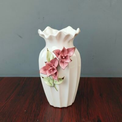 Premium Handcrafted White Ceramic Flower Vase