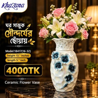 Elegant Pearlescent Ceramic Flower Vase