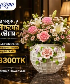 Elegant White Lattice Ceramic Flower Vase