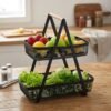 2Tier Countertop Metal Fruit and Vegetable Basket