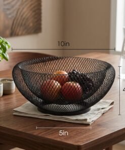 10inch Fruit Basket Bowl Stand for Kitchen Restaurant Large Black