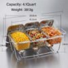 3 bowl glass buffet food warmer and chafing dish set