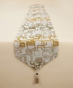 Modern Geometric Jacquard Table Runner