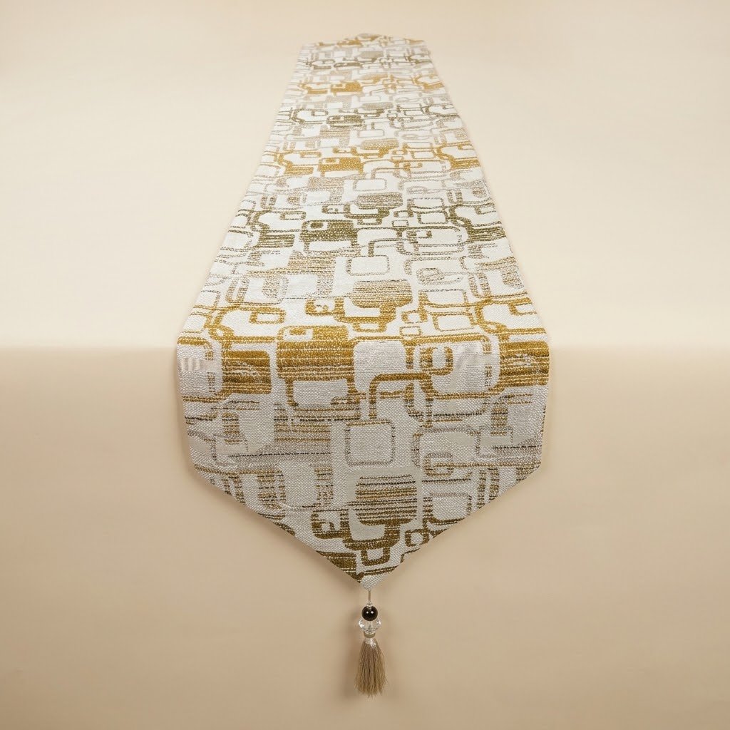 Modern Geometric Jacquard Table Runner Modern Geometric Jacquard Table Runner