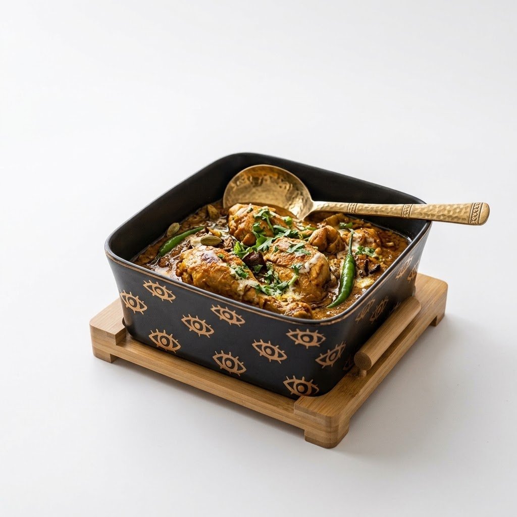 Luxury Matte Black Ceramic Square Serving Bowl with Natural Wooden Base Luxury Matte Black Ceramic Square Serving Bowl with Natural Wooden Base