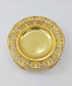 Luxury Golden Round Centerpiece Serving Platter and Fruit Tray
