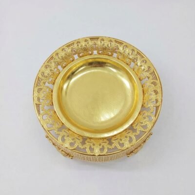 Luxury Golden Round Centerpiece Serving Platter and Fruit Tray