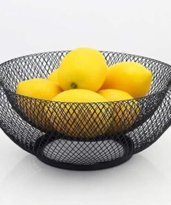 10inch Fruit Basket Bowl Stand for Kitchen Restaurant Large Black