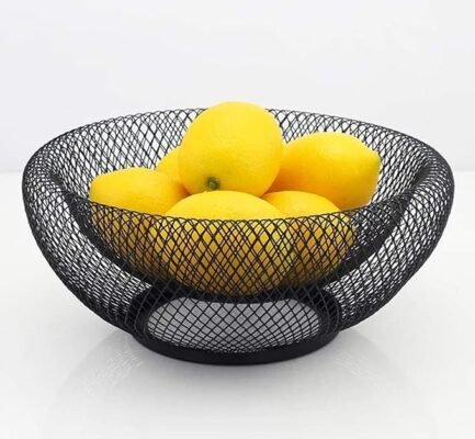 10inch Fruit Basket Bowl Stand for Kitchen Restaurant Large Black