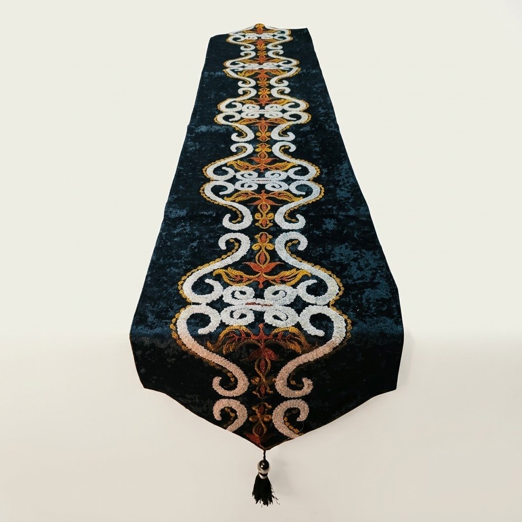 Royal Velvet Embroidered Damask Table Runner Royal Velvet Embroidered Damask Table Runner