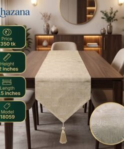 Minimalist Geometric Jacquard Table Runner with Tassel
