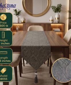 Mega Shop Modern Textured Feather Jacquard Table Runner