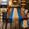 Greek Key Geometric Border Jacquard Table Runner Royal Blue and Gold Greek Key Geometric Border Jacquard Table Runner Royal Blue and Gold