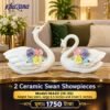 Ceramic Swan Couple Showpiece Set