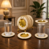 White & Gold Patterned Mini Serving Plate Set