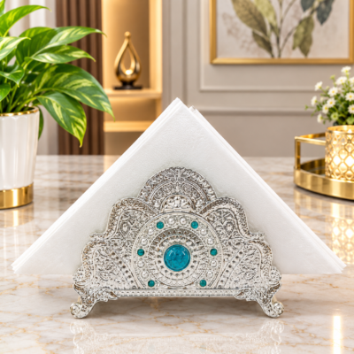 Vintage Royal Silver Metal Napkin Holder