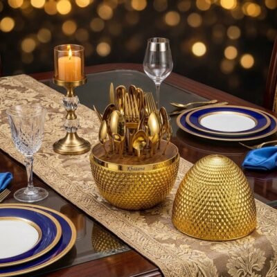 24 Piece Egg Shaped Cutlery Set