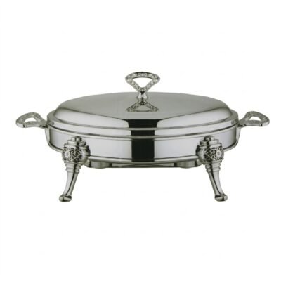 Oval Vintage Stainless Steel Chafing Dish and Buffet Serve
