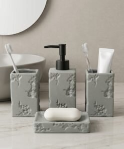 Modern Ceramic Stone Texture 4Piece Bathroom