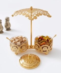 Luxury Umbrella Canopy Twin Sugar Pot andCondiment Server Set