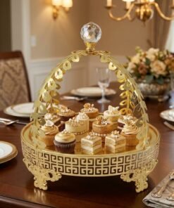 Sport Shop Elegant Gold Metal Dry Fruit & Sweet Display Stand for Dining Table